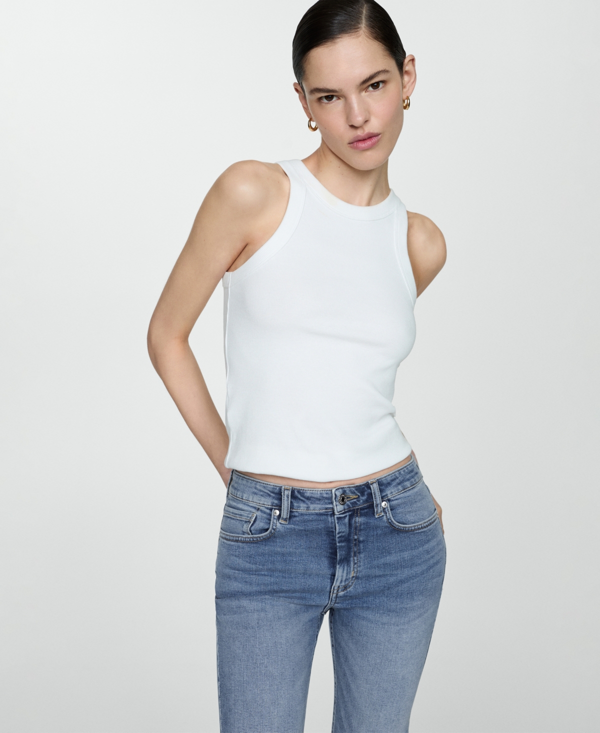Mango Women's Capri Denim Bermuda Shorts