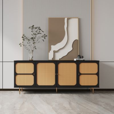 Streamdale Rattan Sideboard Cabinet with Shelves