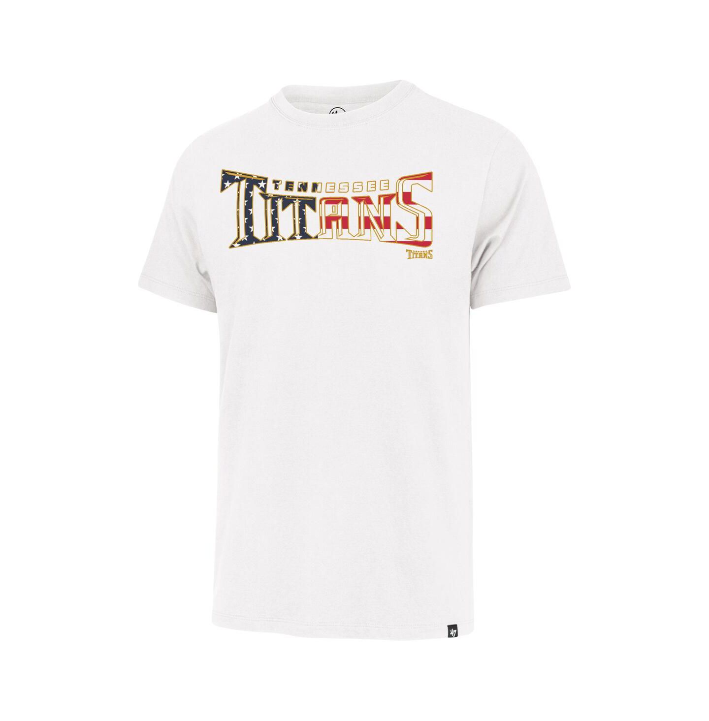 Мужская футболка '47 Brand 47 White Tennessee Titans Flag Script Franklin — фото 2