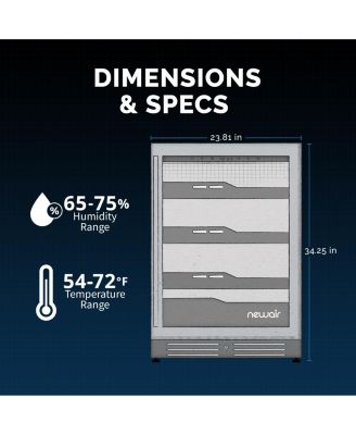 1500 Count Electric Cigar Humidor with Opti-Temp Cooling, Built-In Humidification, Cedar Drawers, LED, Freestanding