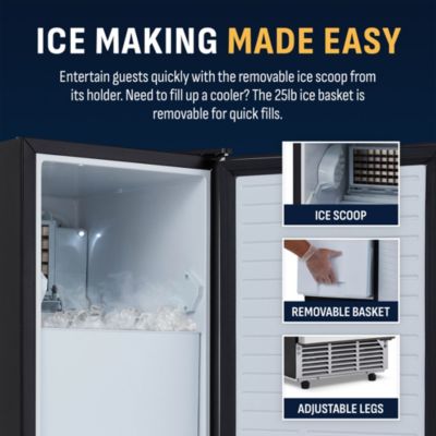 15" Undercounter Ice Maker, 80 lbs Daily Capacity, Built-in/Freestanding Design with Self-Cleaning & LED Controls