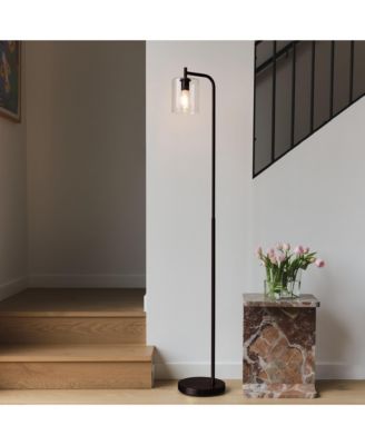 Elizabeth Modern LED Gold Floor Lamp with Glass Shade (66"), Edison Bulb Included