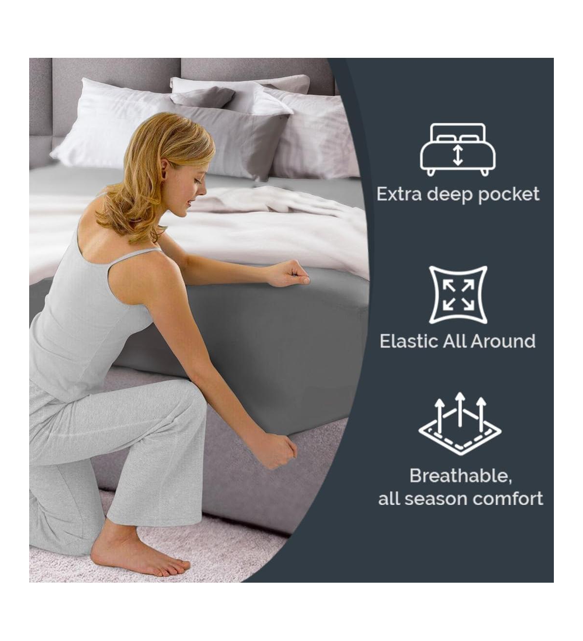 Cgk Unlimited Extra Deep Pocket 18 - 24 Inch Microfiber Fitted Sheet -