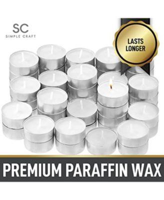 100 Pack Smokeless Unscented Long Burning Tea Lights Candles for Home