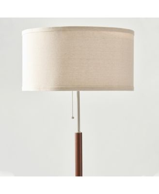 Carter 65" LED Classic Floor Lamp with Walnut Wood Finish