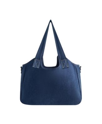 Horseshoe Stitch Denim Satchel