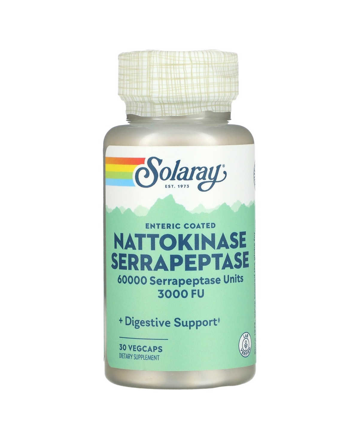 Nattokinase Serrapeptase Enteric Coated - 30 VegCaps - Assorted Pre-pack (See Table
