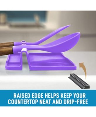 Silicone Utensil Rest with Drip Pad for Multiple Utensils