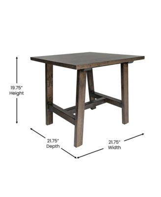 Mabel Farmhouse Trestle End Table, Solid Wood Rustic Accent Table