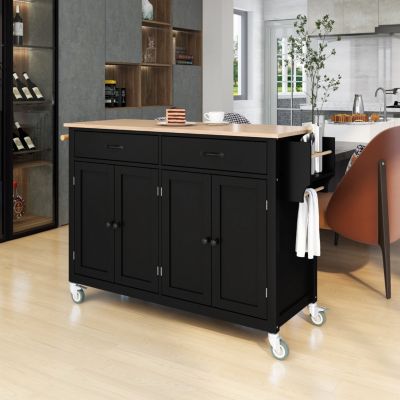 Wood Top Kitchen Island Cart