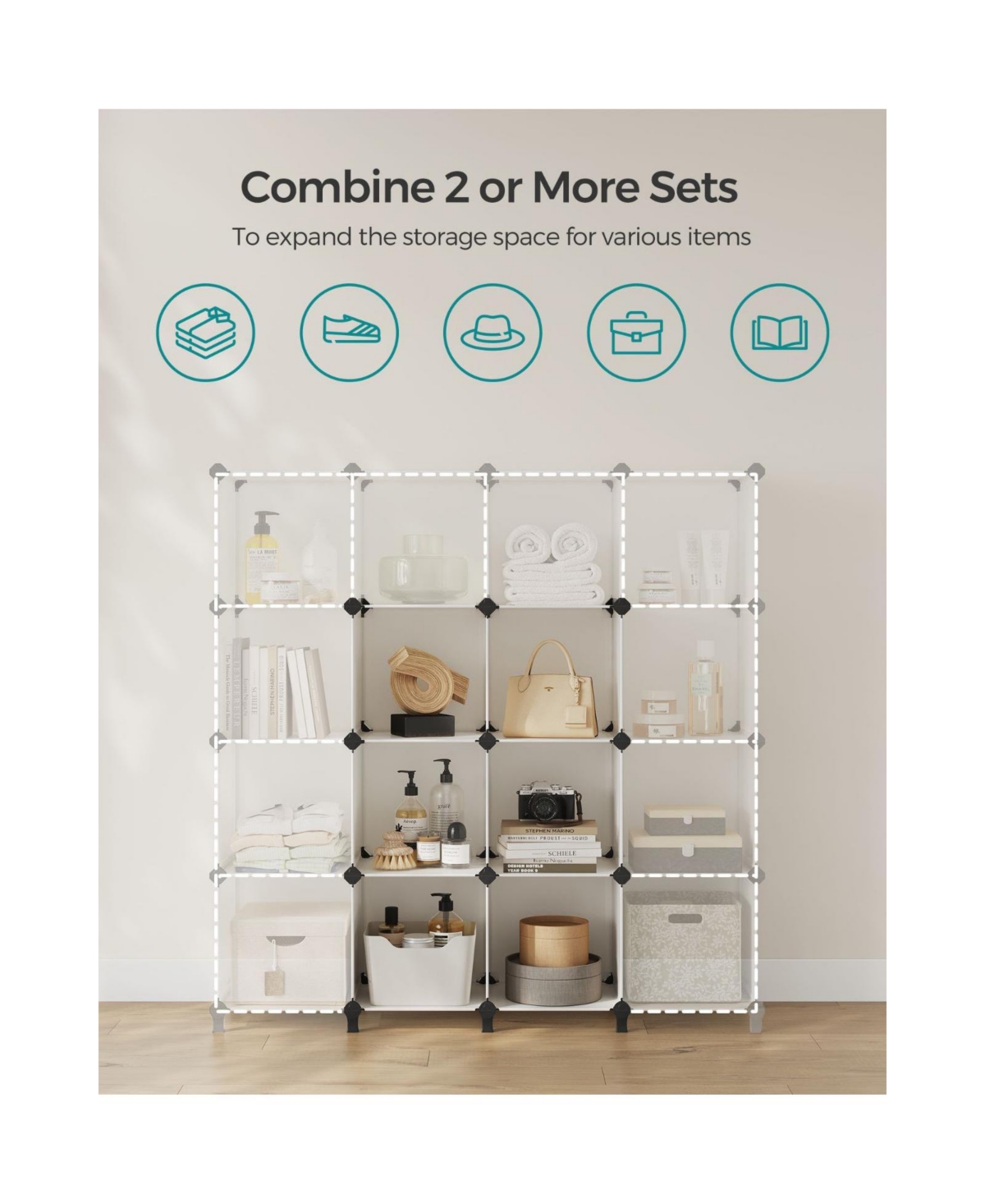 Slickblue 6-cube Storage Organizer, Diy Plastic Closet Cabinet, Storage Shelving