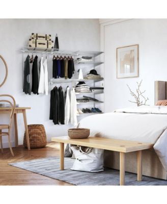 Adjustable Closet Organizer Kit with Shelves and Hanging Rods for 4 to 6 Feet