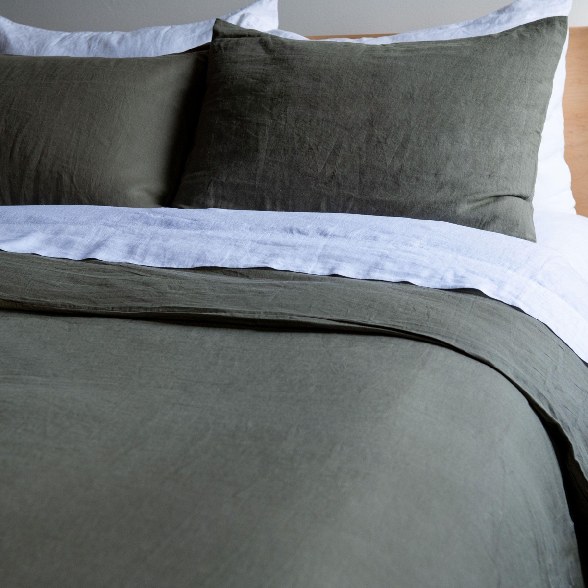 Bokser Home 100% French Linen Duvet Cover & Sham Set - King/Cal