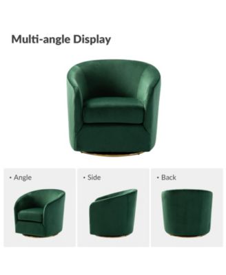 Swivel Accent Chair with Gold Metal Base for Living Room Nursery