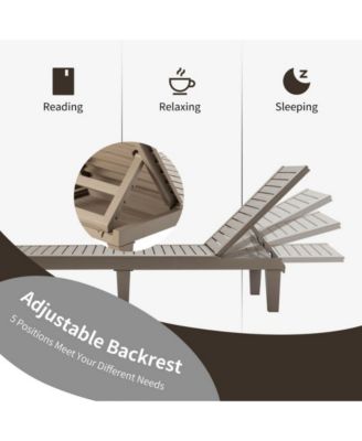 SUGIFT Outdoor Chaise Lounge Chair with 5 Positions Adjustable Backrest