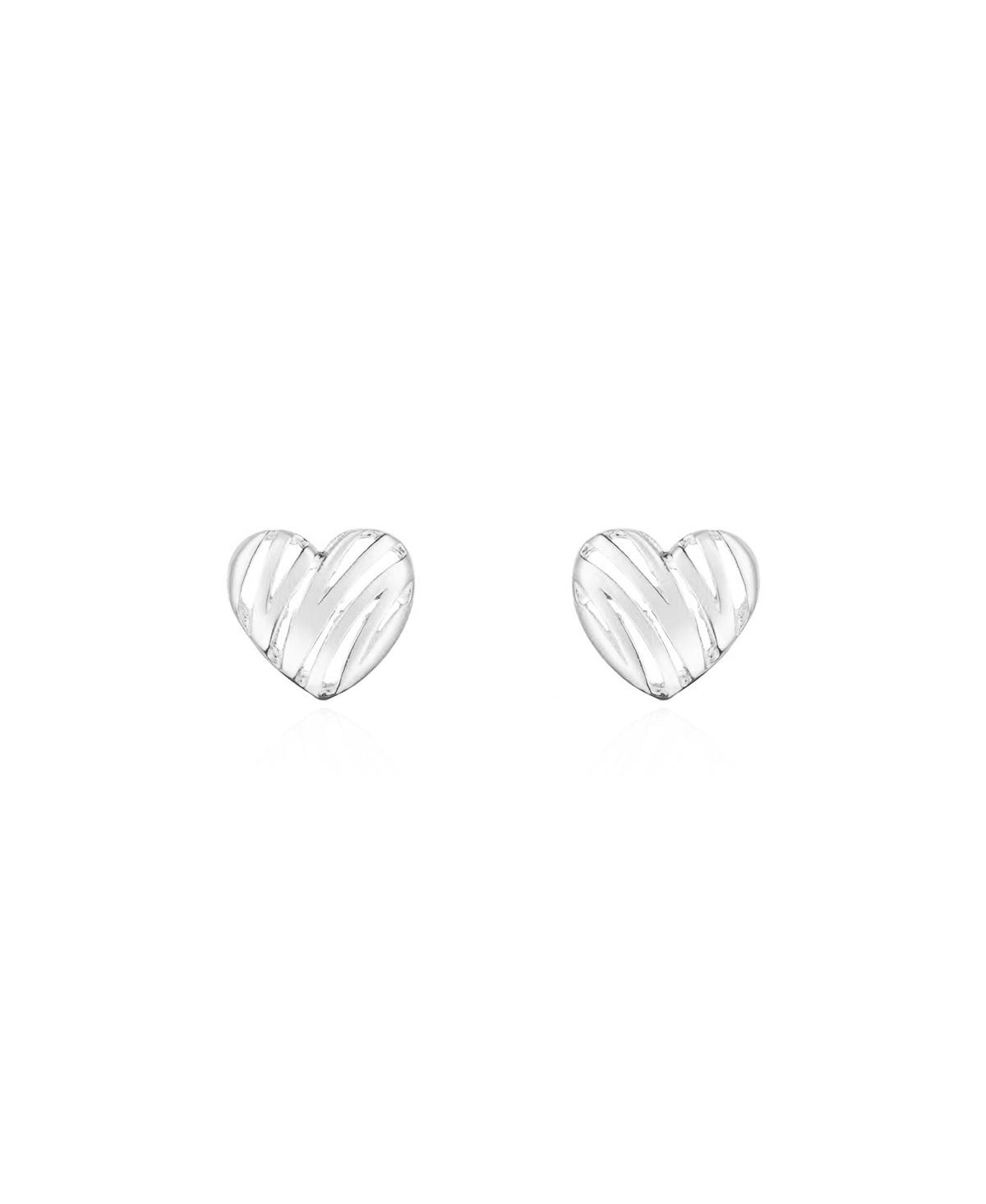 Scribble Heart Stud Earrings - Gold