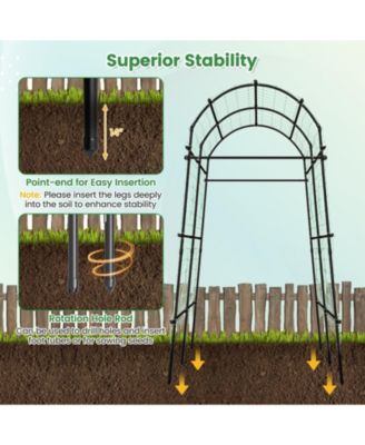 7.5 Feet Garden Arch Trellis with PE Coated Metal Structure