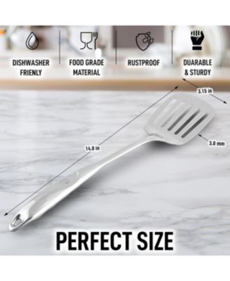 Stainless Steel Slotted Turner Cooking Utensil - Metal Kitchen Accessories