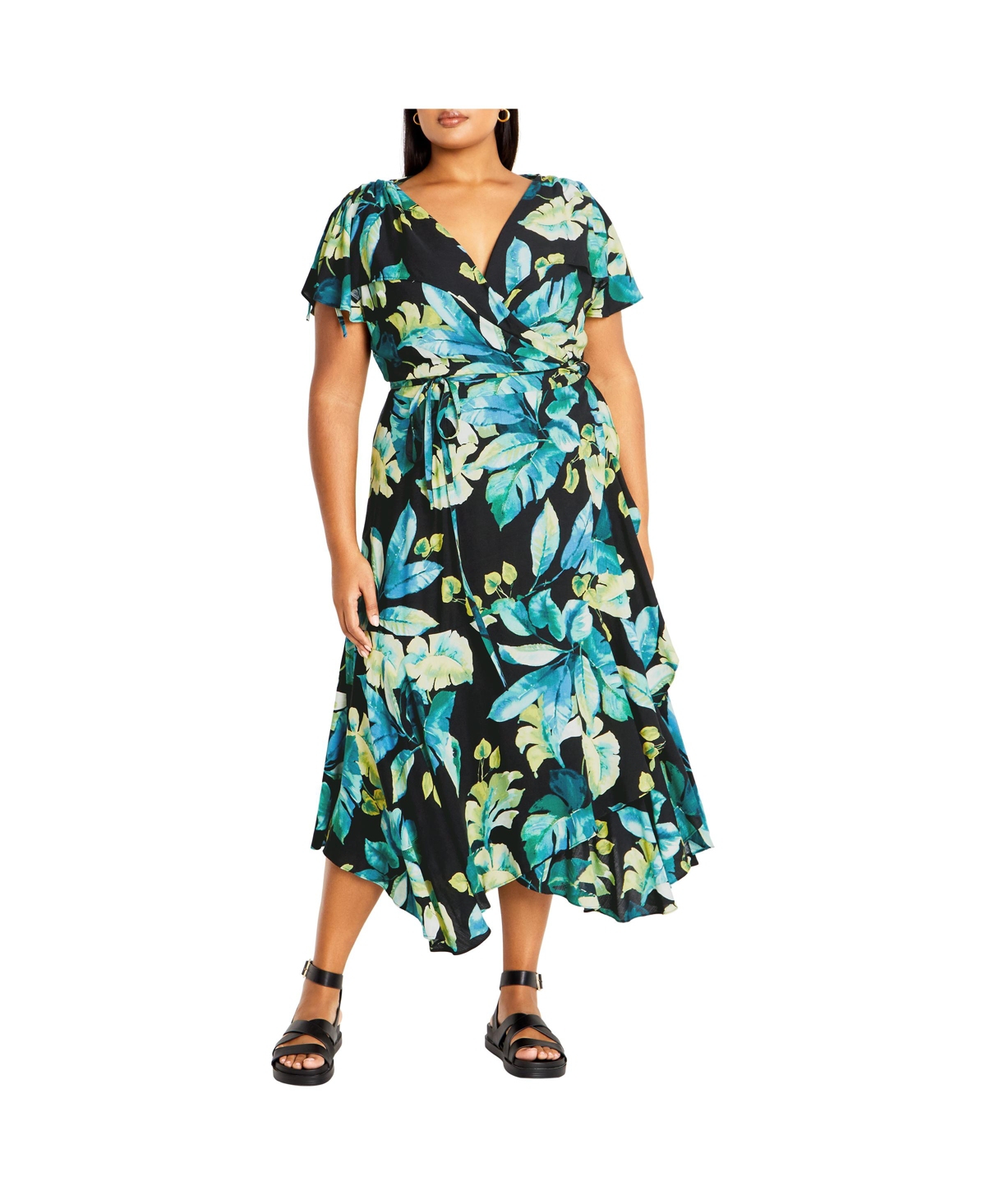Plus Size Imogen Print Dress - Tropical oasis