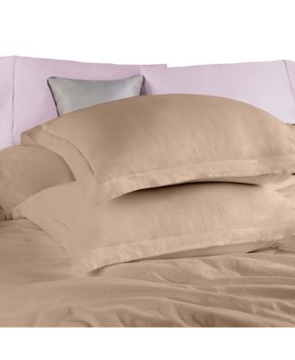 Orion Solid Cotton Linen Blend 3-Piece Duvet Cover Set, King/Cal King