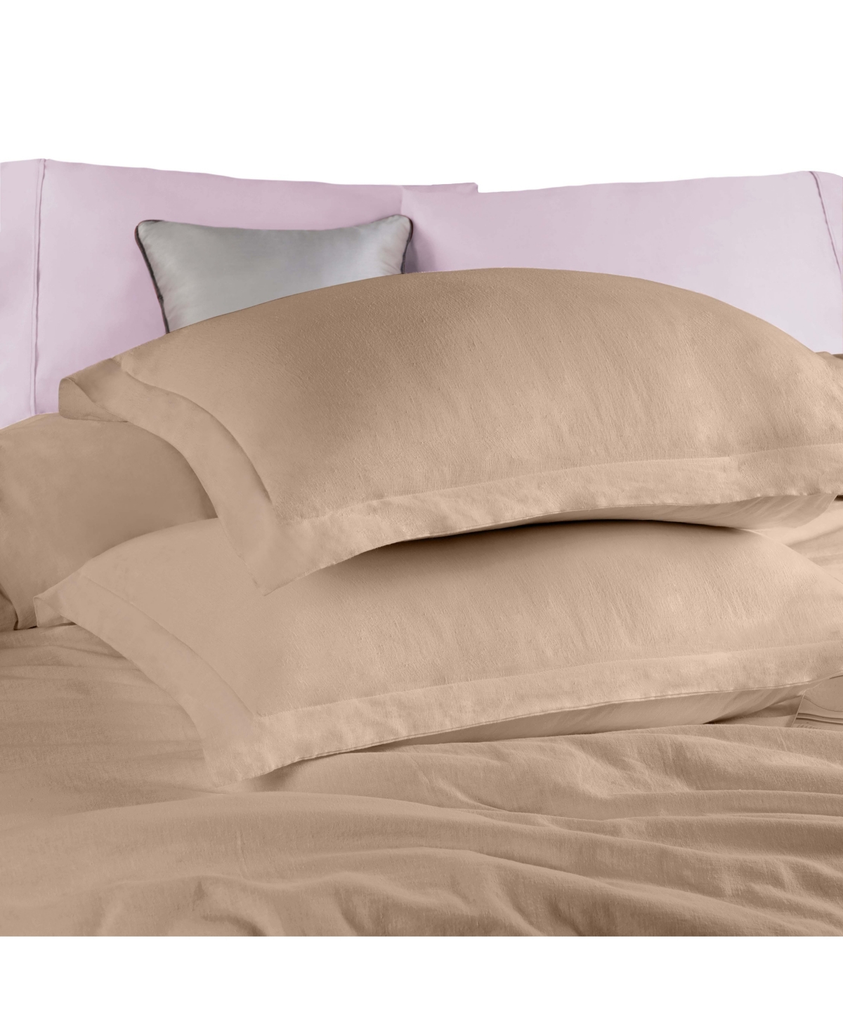 Superior Cotton Linen Blend Solid 3-Piece Duvet Cover Set, King/ California