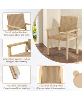 Indoor Outdoor Wood Chair Set of 2