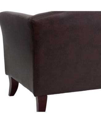 Leathersoft Reception/Living Room Loveseat With Cherry Wood Feet