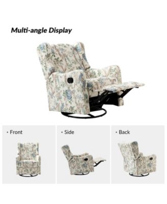 Floral Manual Swivel Glider Recliner – Yaffa Design