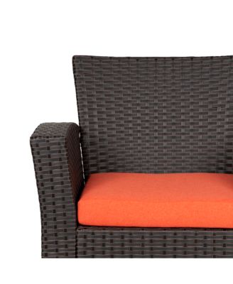 4-Piece Modern Patio Conversation Sofa Set with Cushions