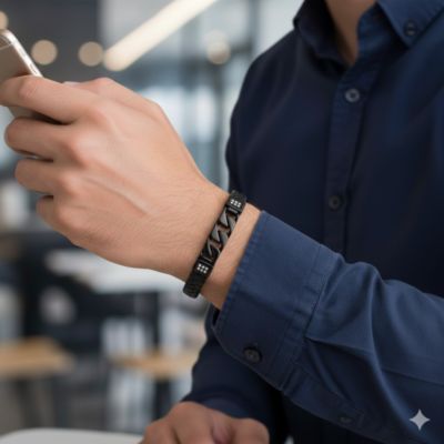 Stainless Steel Genuine Leather Curb Link CZ Bracelet