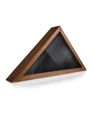 Rustic Flag Case - Solid Wood Military Flag Display Case For 9.5 X 5 American Veteran Burial Flag, Wall Mounted Burial Flag Frame