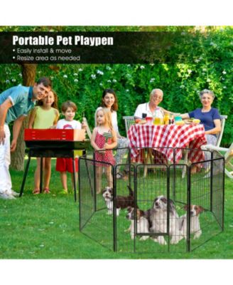 8 Metal Panel Heavy Duty Pet Playpen Dog Fence with Door
