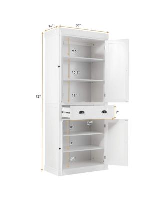 Traditional Freestanding Storage Cabinet with Adjustable Shelves and Drawer