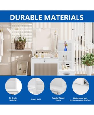 White Vanity Table Set Makeup Dressing Table