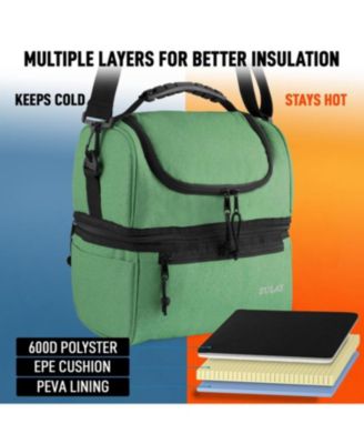 Insulated Lunch Bag Dual Compartment with Adjustable Strap