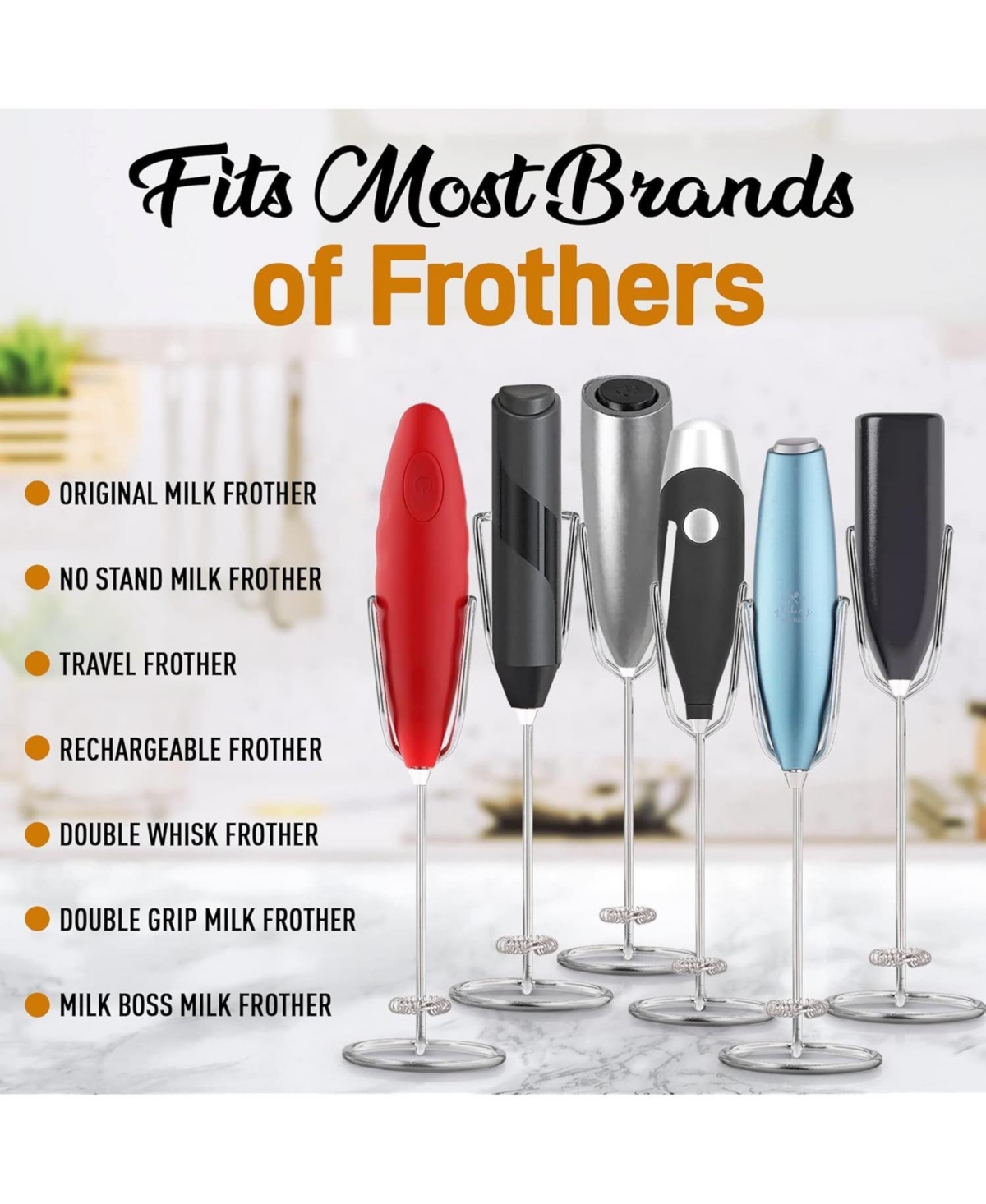 Zulay Kitchen Premium Proprietary Ultra Stand Holds Multiple Types Of Coffee Frothers