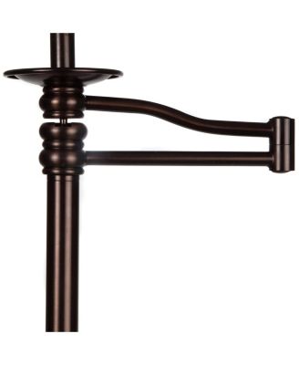 Caden 62" LED Modern Floor Lamp with Swing Arm & Drum Shade