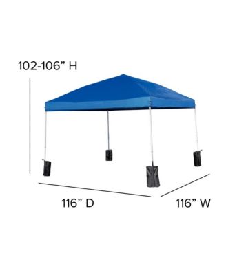 Portable Tailgate And Camping Set With Pop Up Event Canopy Tent With Wheeled Case And Folding Table With Benches Set