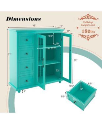 Buffet Sideboard Table Kitchen Storage Cabinet with Drawers and Doors