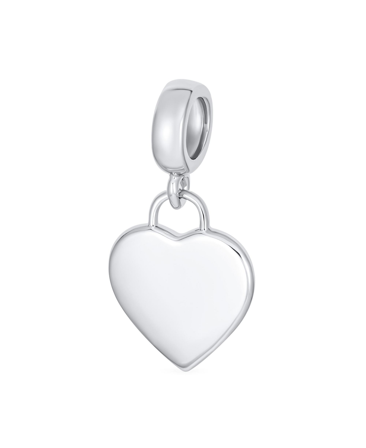 Bling Jewelry Heart Shape Medical Id Dangle Bead Charm For Women SterlingFits European Bracelet - Silver
