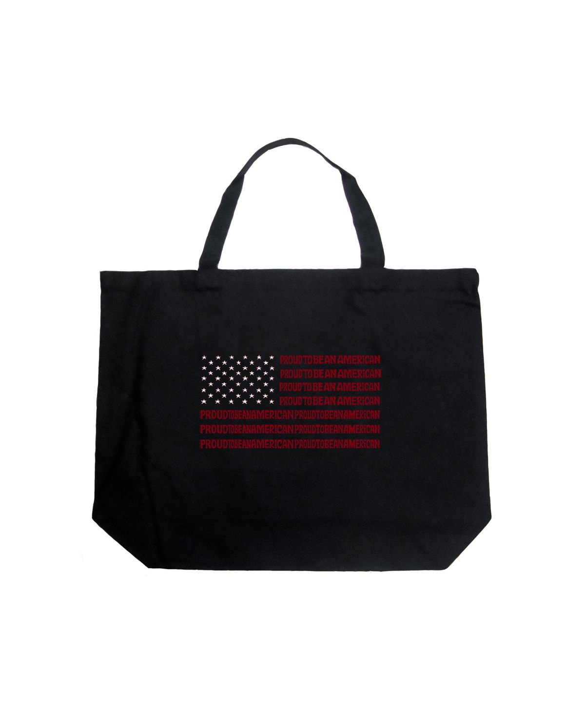 Proud To Be An American - Large Word Art Tote Bag - Royal