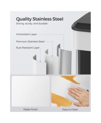 Kitchen Trash Can, 10.5-Gallon Garbage Can with Lid and Wide Foot Pedal, Soft Close and Stays Open