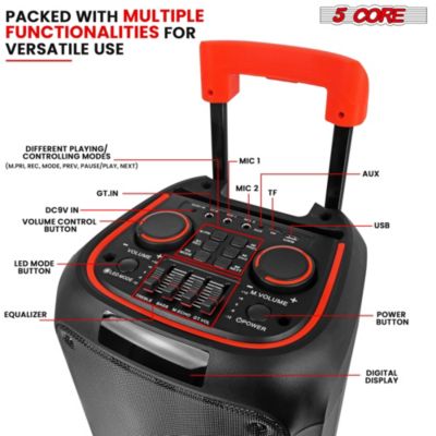 Bluetooth Speaker Karaoke Machine 8 Inch 2 Way Speaker Portable PA System w DJ Light - PLB 8X2 2MIC