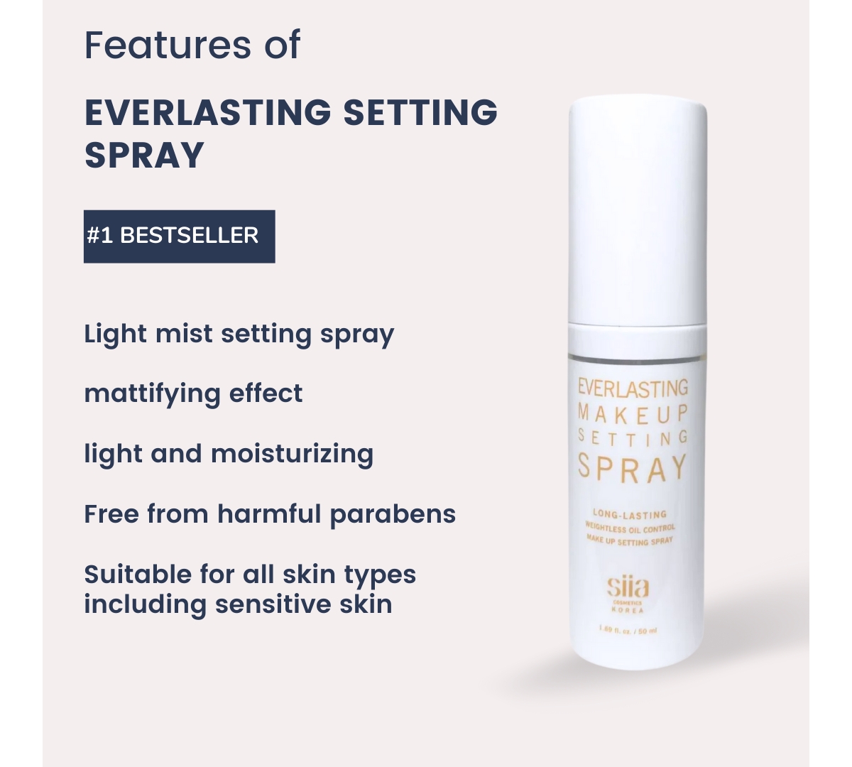 Siia Cosmetics Everlasting Makeup Setting Spray (Fixer)