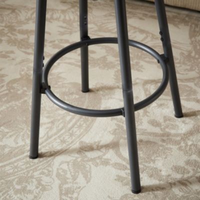 Industrial Long Bar Table Set with 3 Upholstered Stools