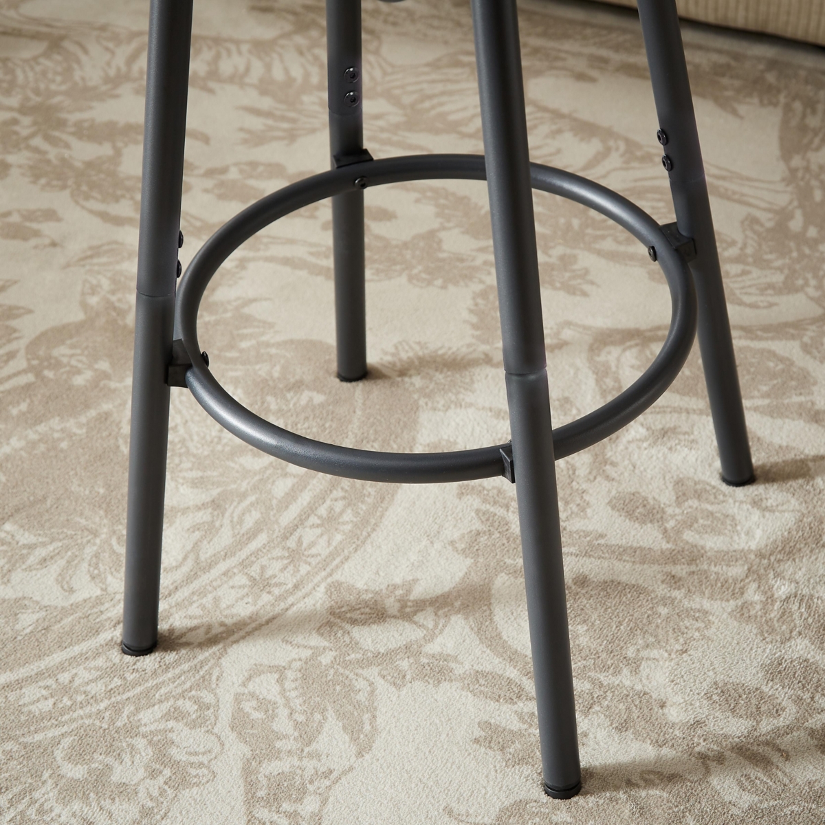 Simplie Fun Industrial Long Bar Table Set with 3 Upholstered Stools