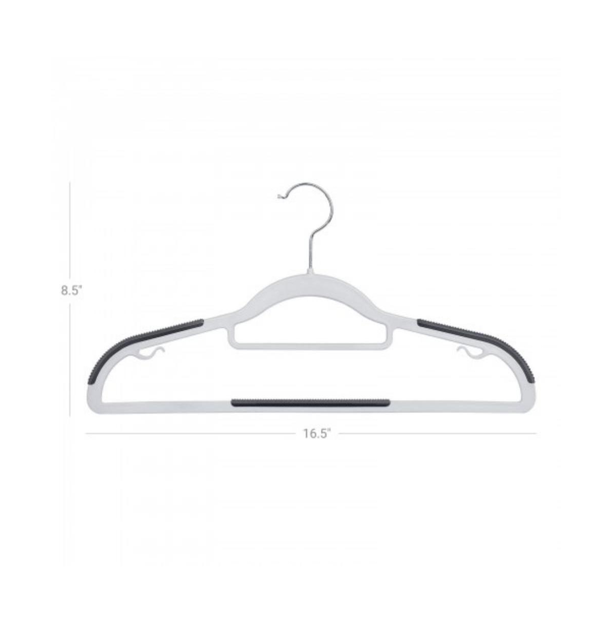 Slickblue Plastic Hangers Space Saving Clothes Hangers , Ultra Thin With Non Slip Rubber Coating, 30 Pieces