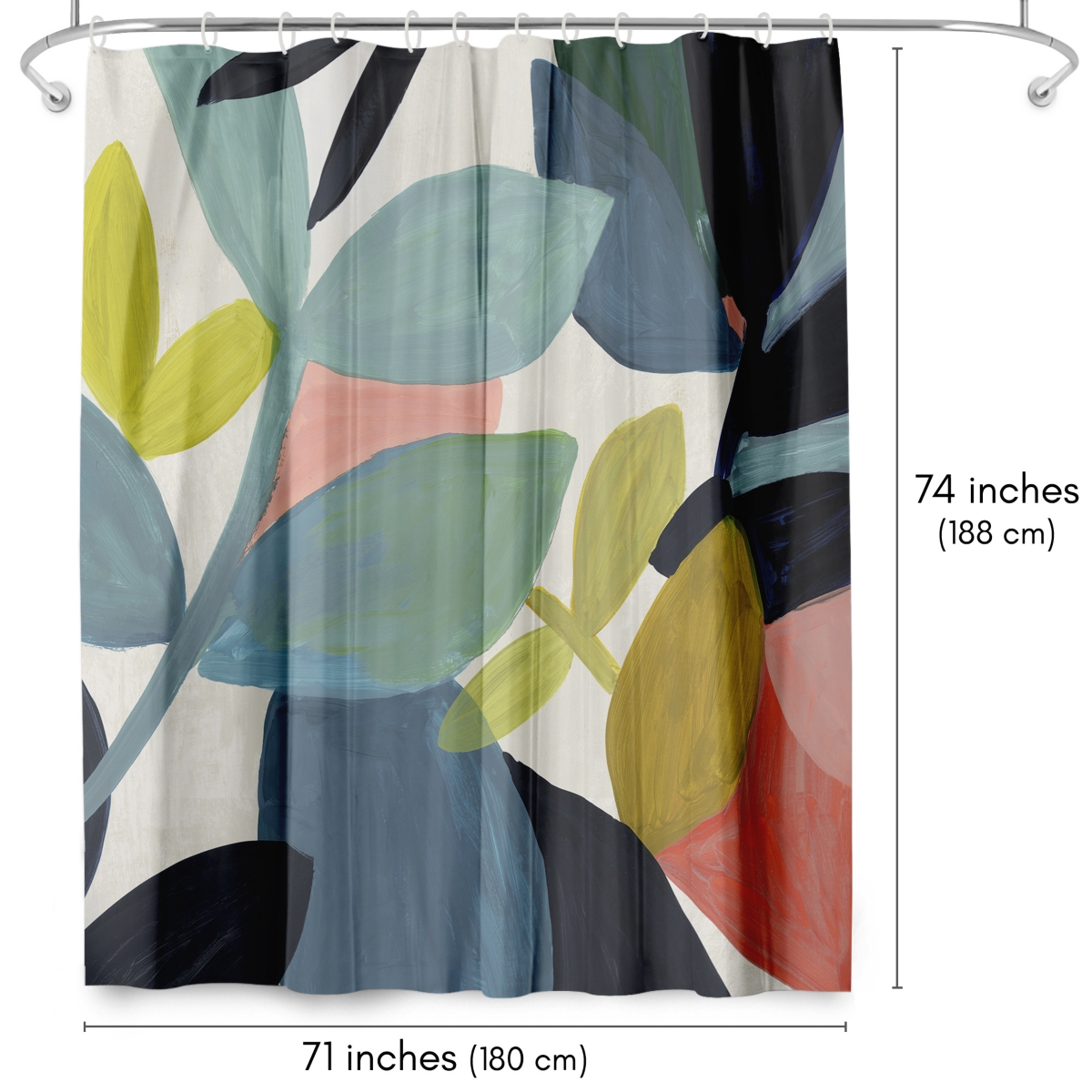 71x74 Floral Shower Curtain - Embodiment by Pi Creative Art