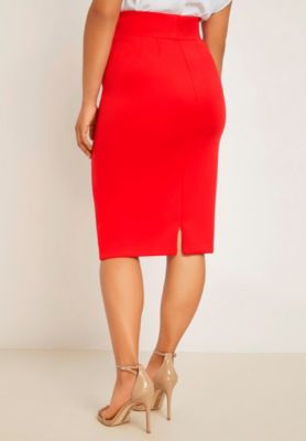 Women's Plus Size Neoprene Pencil Skirt
