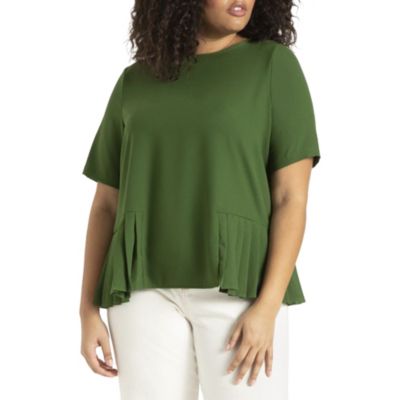 Women's Plus Size Pleated Hem Top